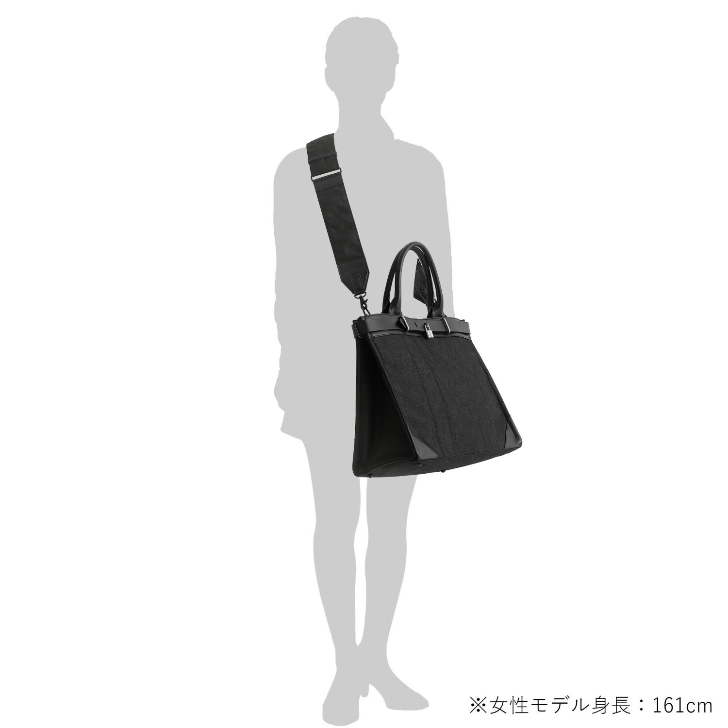 PORTER FORK 2WAY TOTE Shoulder BAG Handbag(L) Navy Padlock Leather