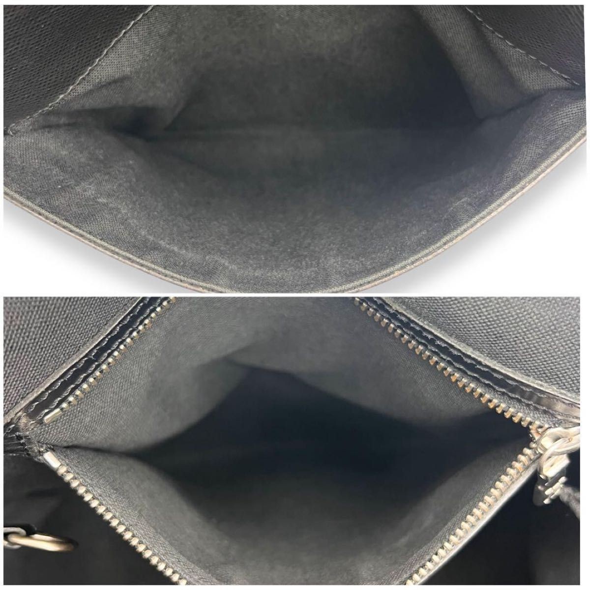 Gently Used Louis Vuitton Taiga Leather Shoulder Bag Handbag Black 26x21x10cm