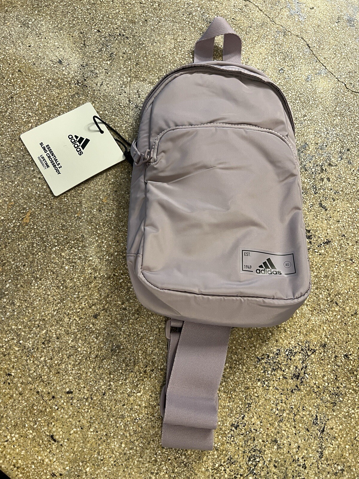 Adidas Essentials 2 Sling Crossbody Bag, Purple/Black, One Size NWT