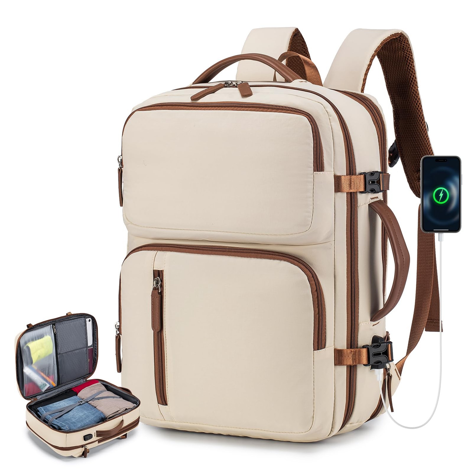 43x33x15cm Personal Item Bag Expandable 30L Travel Backpack 17x13x6 Inches Un…
