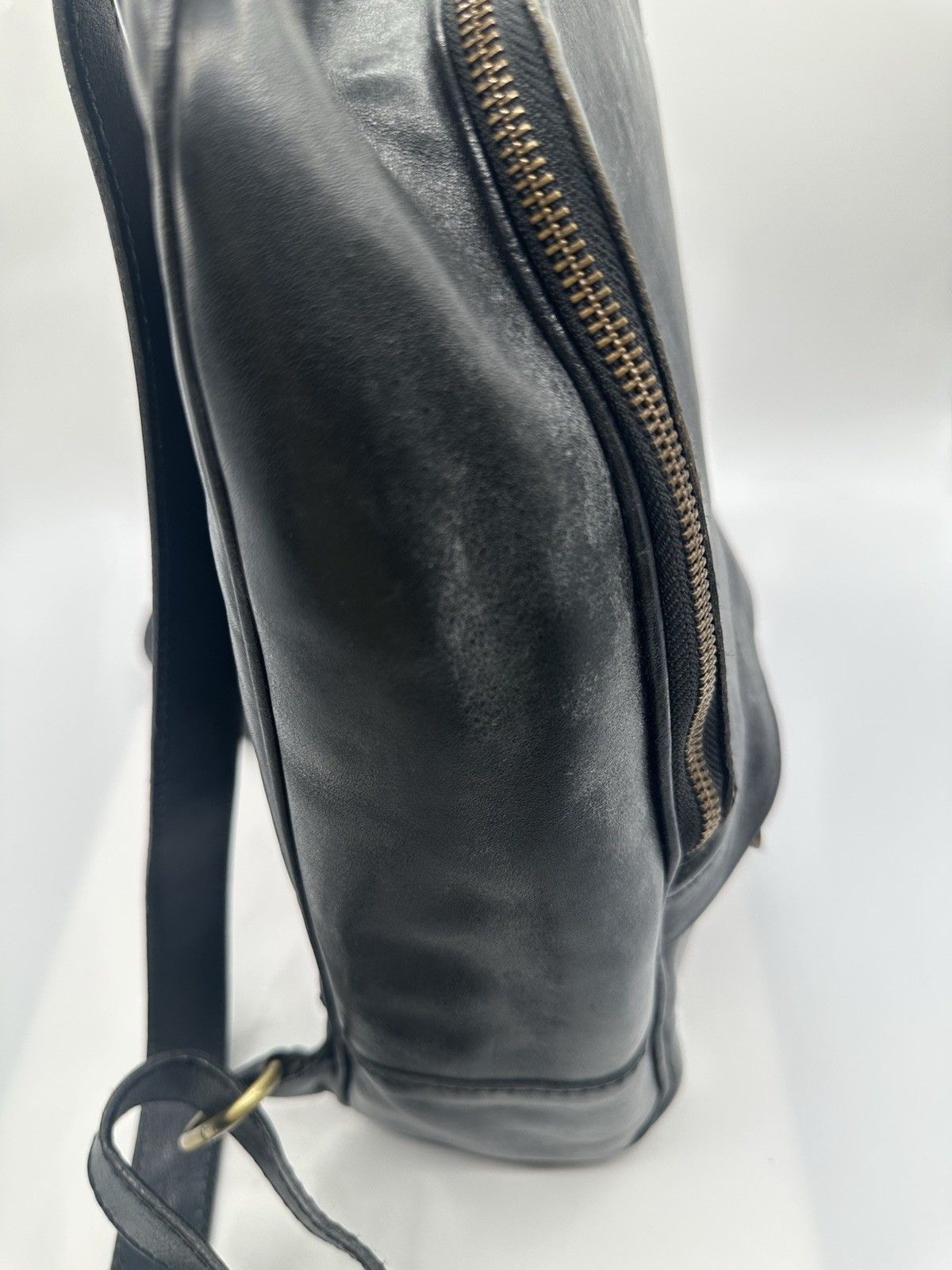 Unbranded Unisex Black Genuine Leather Backpack Made In Italy