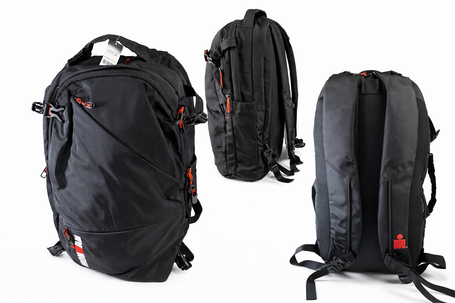 IRONMAN Black & Red Backpack Zip Closure Adjustable Padded Strap Sports