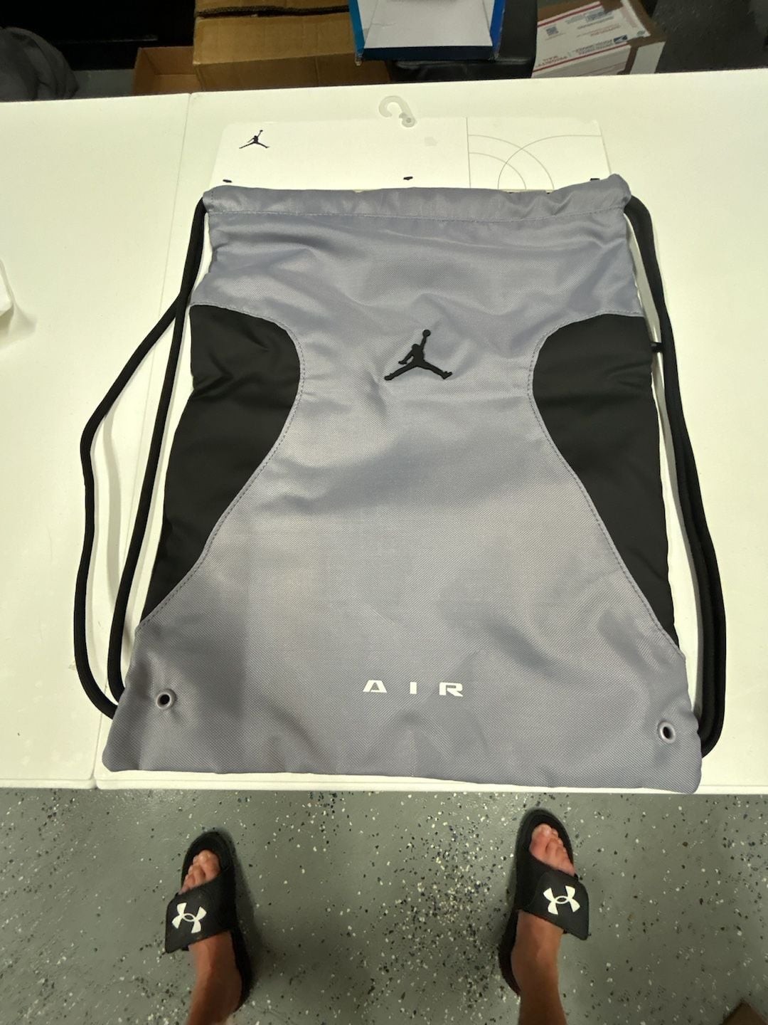 Jordan Jumpman Air Drawstring Gym Sack Bag Cement Grey O/S