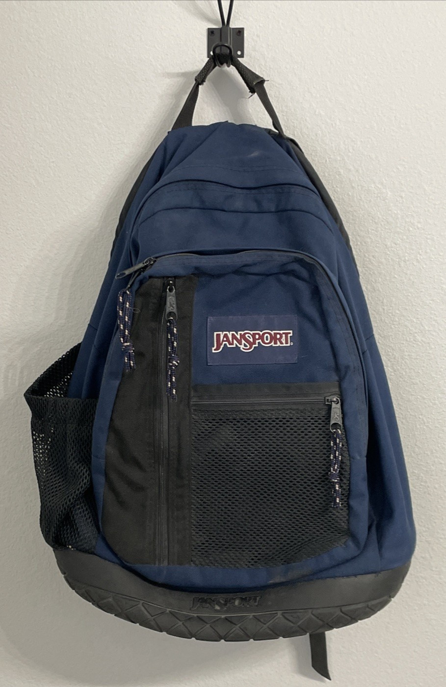 Vintage 90’s Retro Jansport Thick Rubber Tire Bottom Backpack Blue 16″ EUC