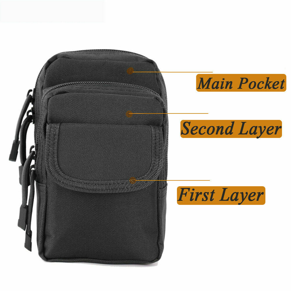 Tactical Molle Pouch EDC Belt Waist Pack Bag Multi-purpose Utility Phone Pocket