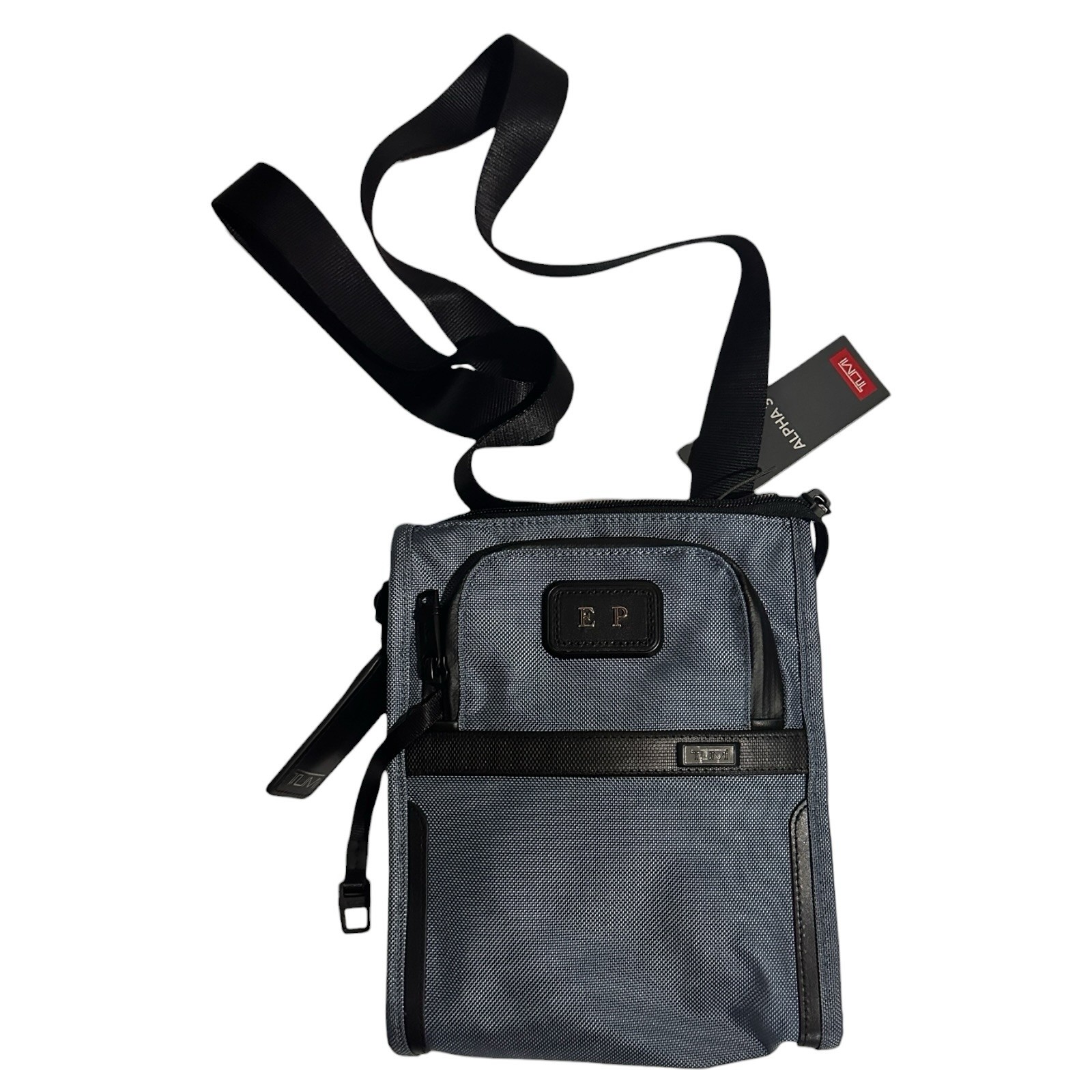 TUMI Alpha 3 Pocket Small Crossbody Bag in Strom Blue NEW