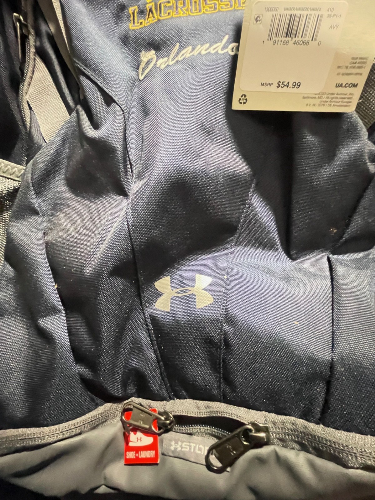 Under Armour Hustle 3.0 Storm Backpack Blue & Gray Sports Orlando Lacrosse(S9)