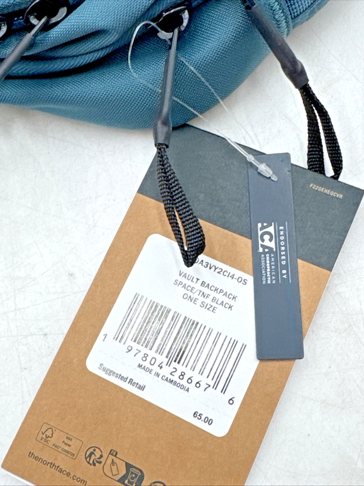 NEW The North Face Vault Backpack Deep Teal Space Black NWT