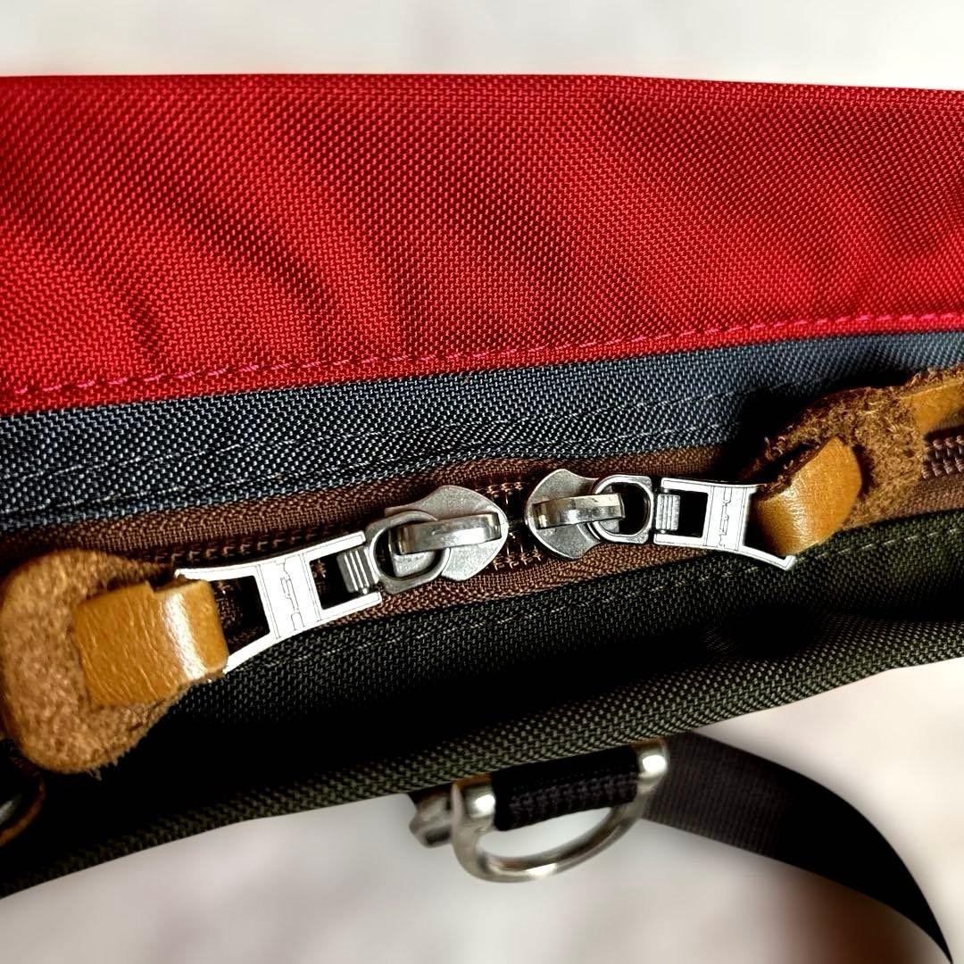 Master-piece Sacoche Shoulder Bag Red & Navy, Minimal Wear, 21cm x 28cm