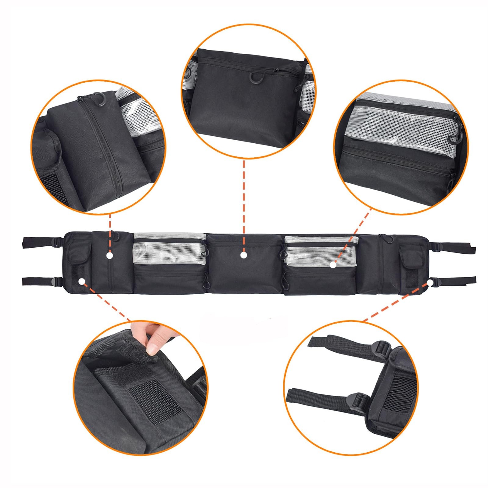 Park UTV Roll Cage Organizer, Universal Fits Most Full-size UTVs for Polaris …