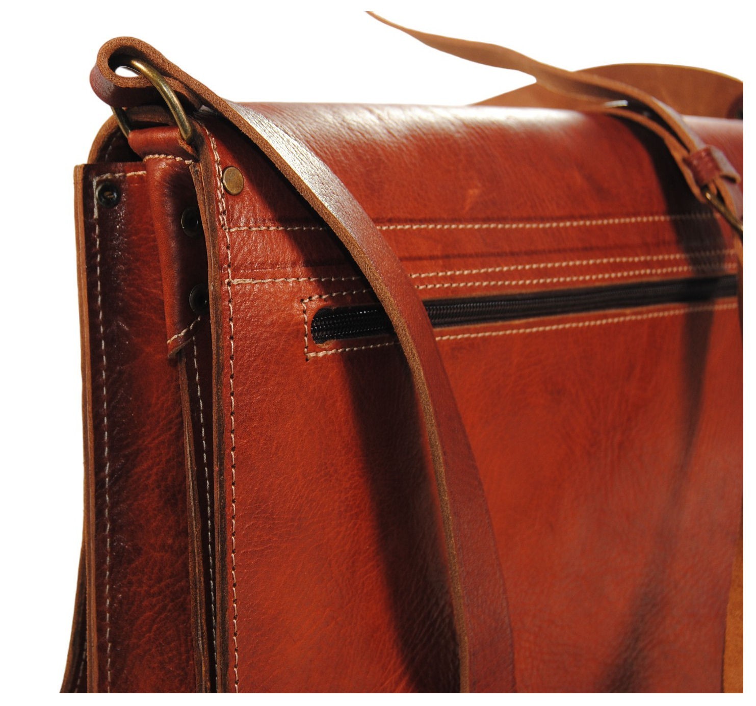 Authentic Moroccan Leather Laptop Bag Made in Morocco by Fair Trade Artisan