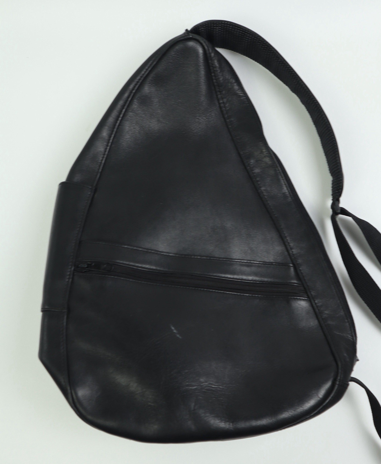 Vintage L.L Bean Ameribag Black Leather Shoulder Bag One Strap USA Made