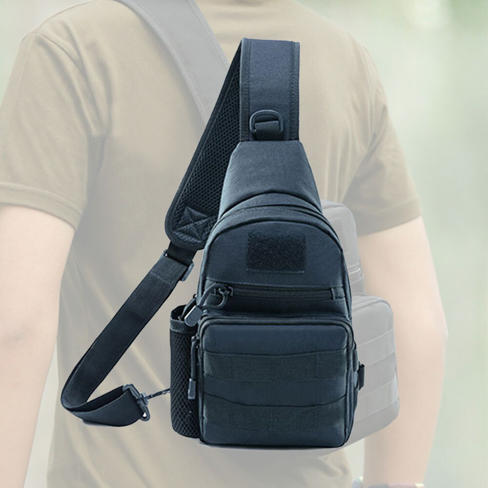 Black Dual Shoulder Bag Tactical Military MOLLE Crossbody Outdoor Grocery Bag US