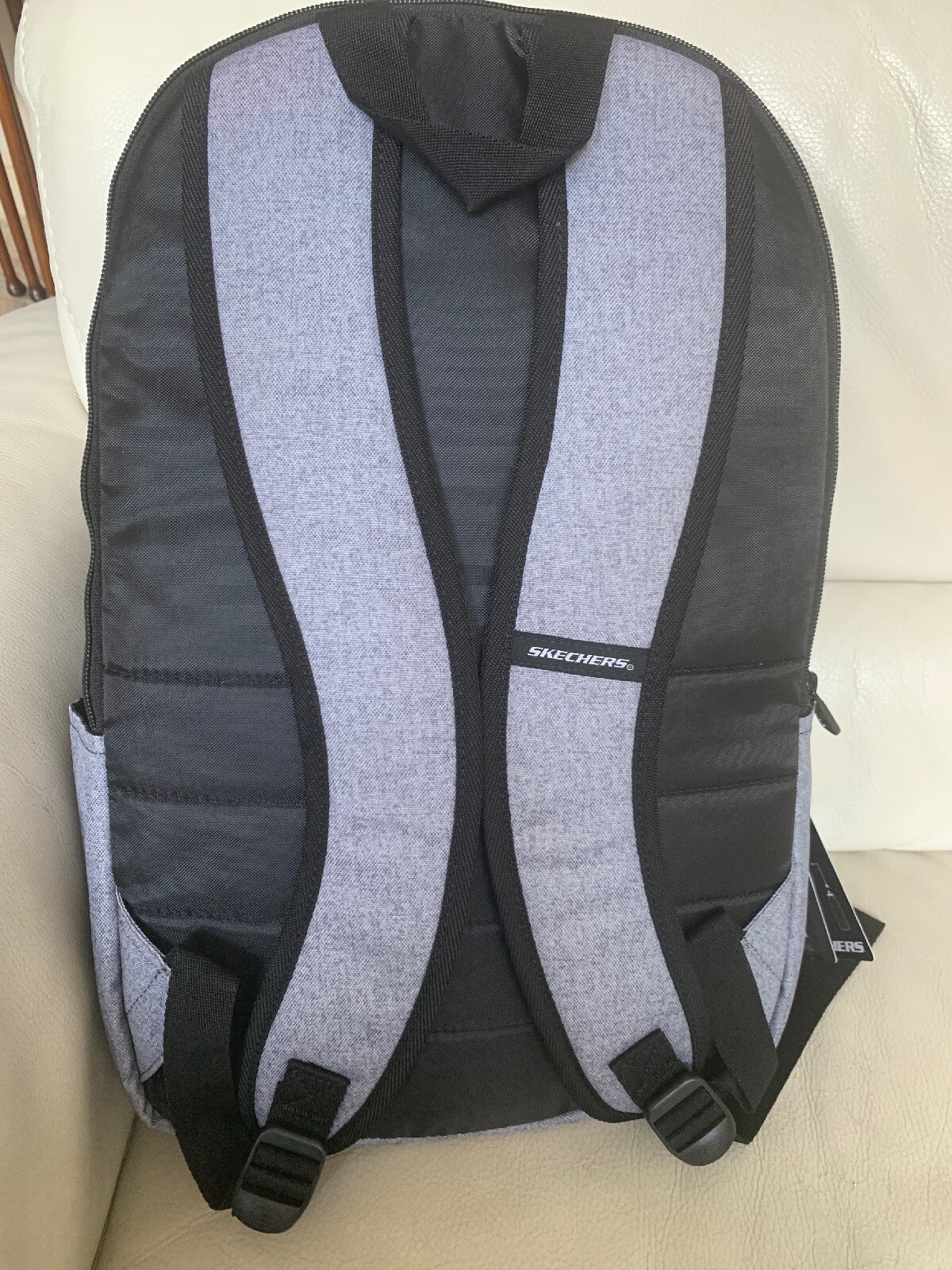 Skechers Eclipse Backpack Gray & Black School Bag Laptop Pockets Lightweight