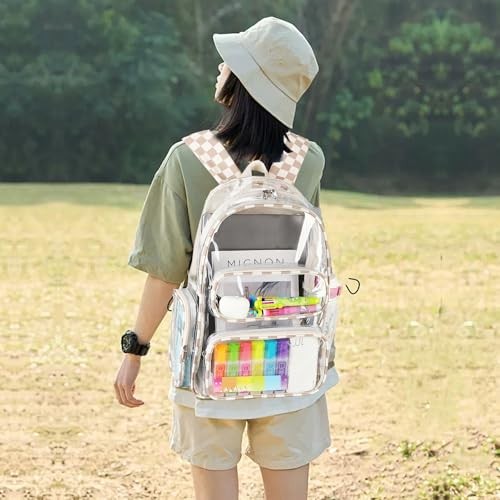 Clear Backpack Heavy Duty Transparent Bag See Through BookBag for Student