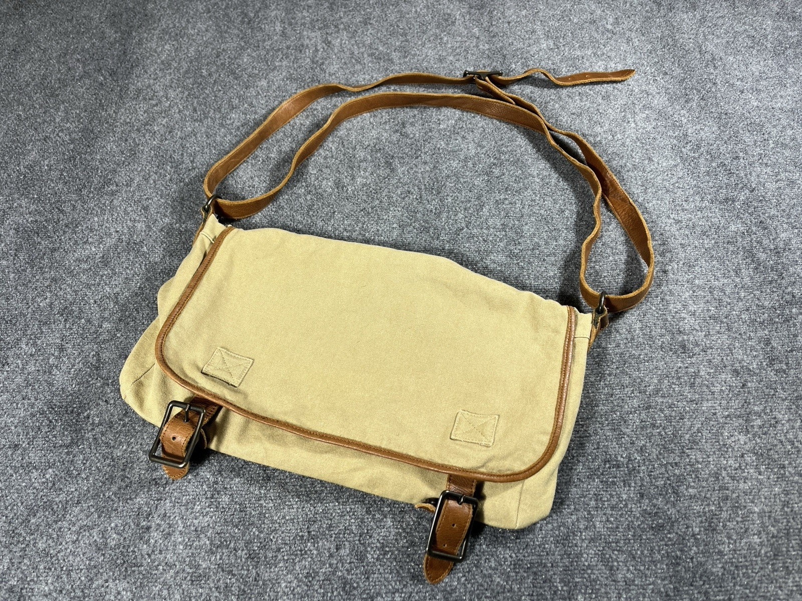 Rag And Bone Satchel Bag Leather Shoulder Strap Tan Beige Buckle Classic Outdoor