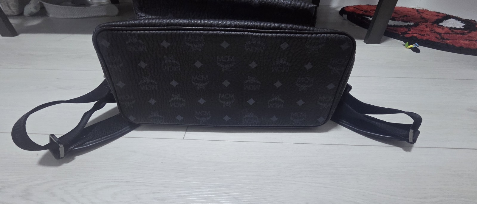 MCM Stark Side Studs Backpack in Black Visetos Medium Excellent Condtion