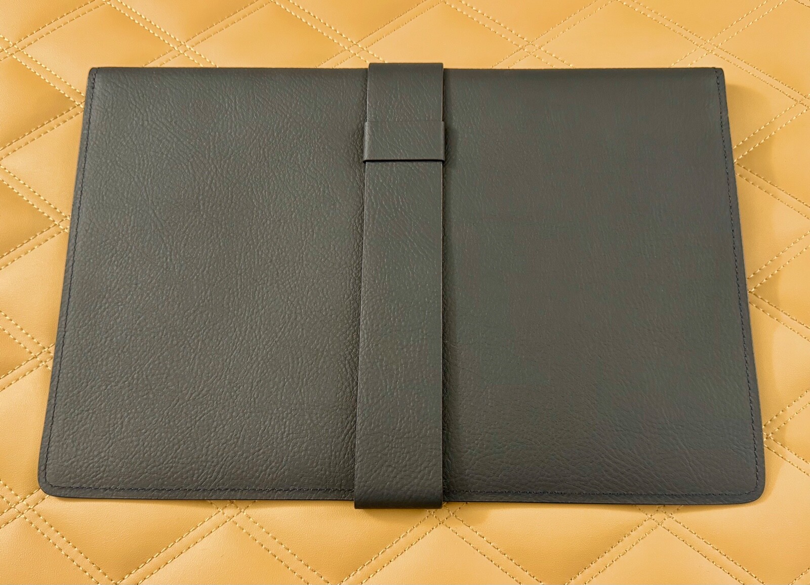 Ferrari Pouch Document Holder Case by Schedoni Black Calf Leather Made in Italy