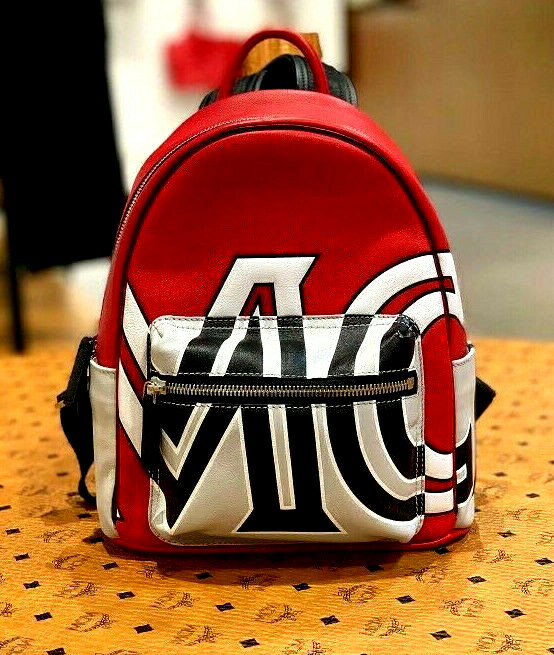 MCM Black Red Leather Contrast LIMITED EDITION Backpack MMK9SVE15RU $1,750