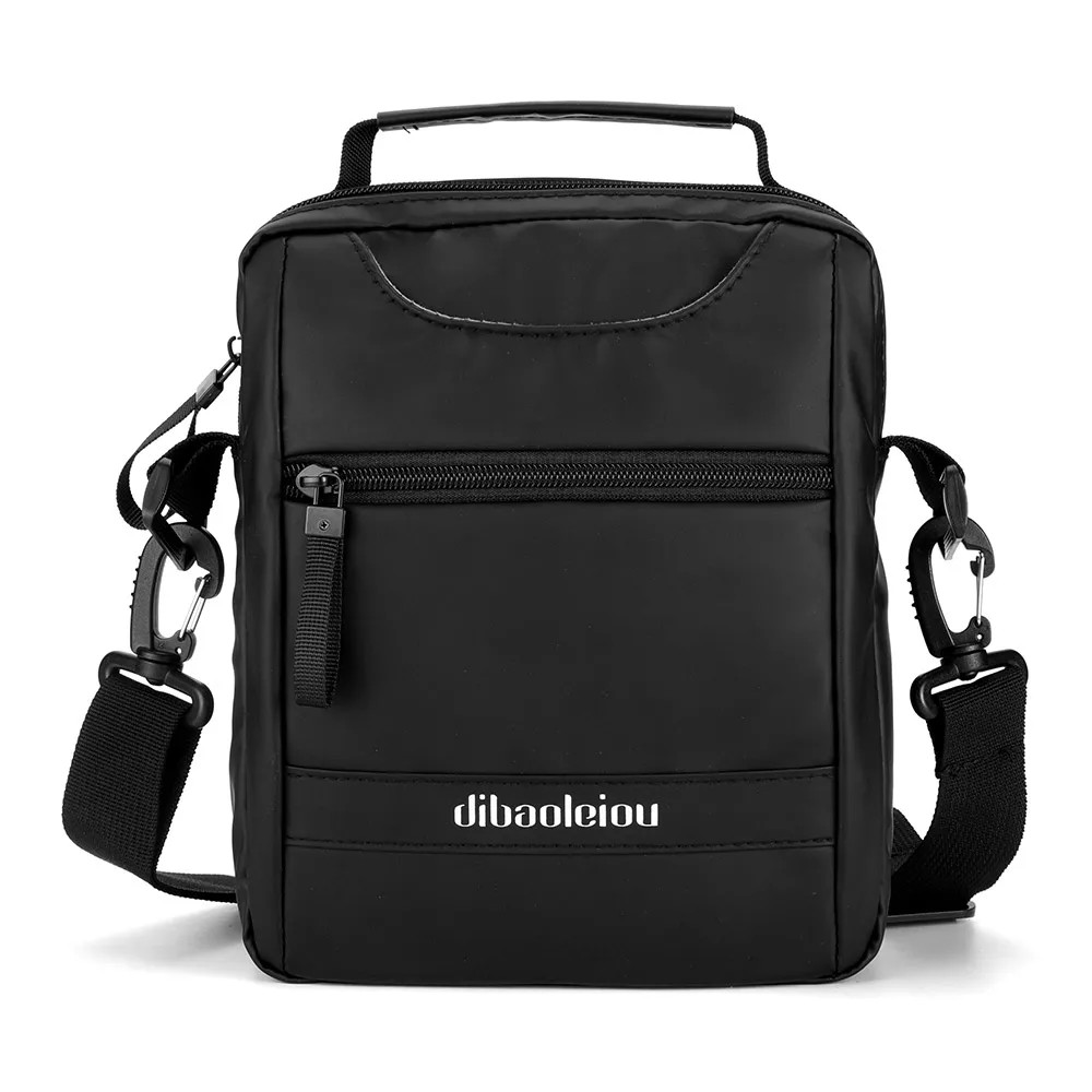 Men’s Oxford Cloth Messenger Bag Crossbody Shoulder Travel Sling Satchel Black