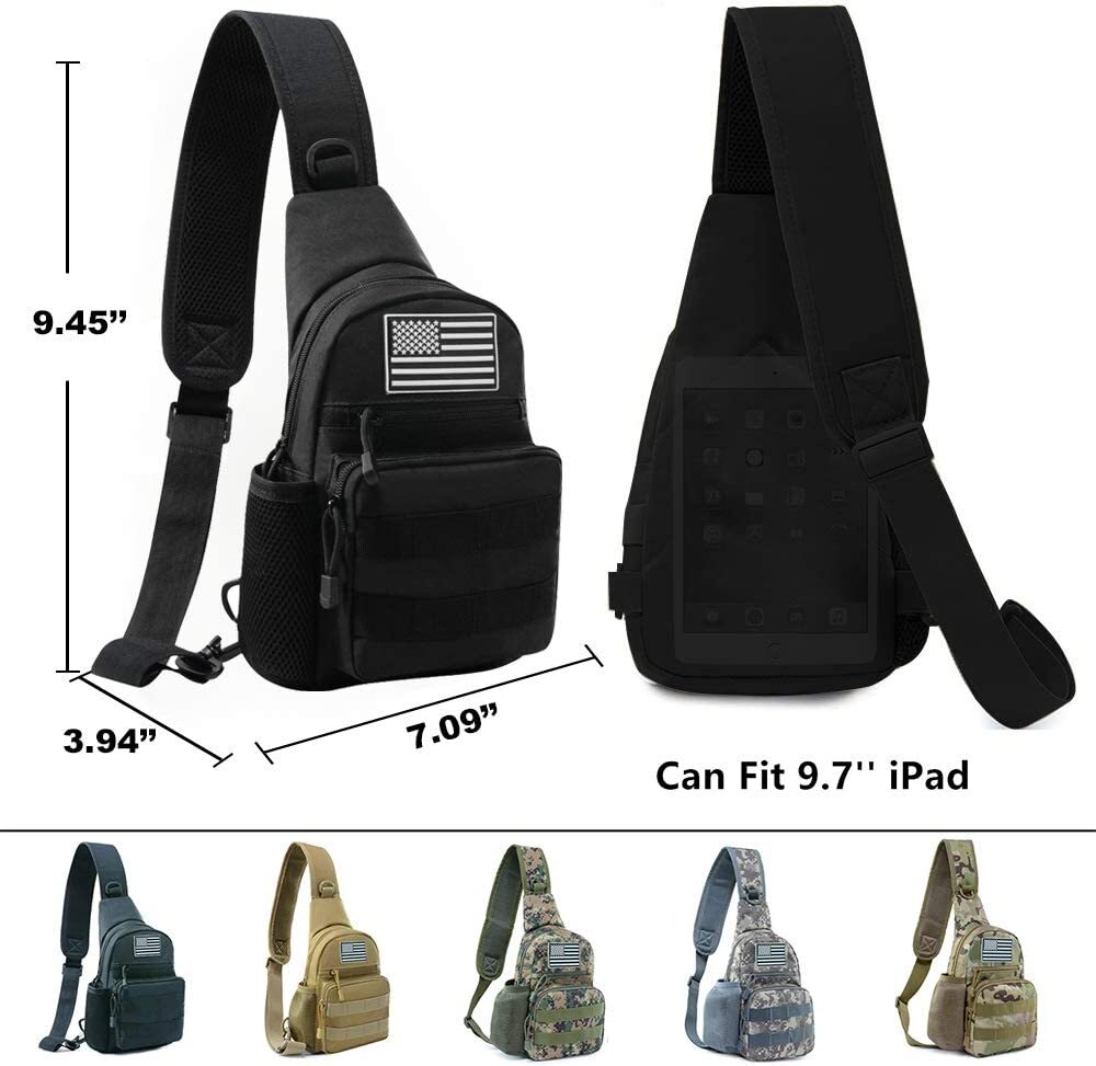 Tactical Backpack Sling Bag Men Military Crossbody Pack Chest Shoulder Backpack