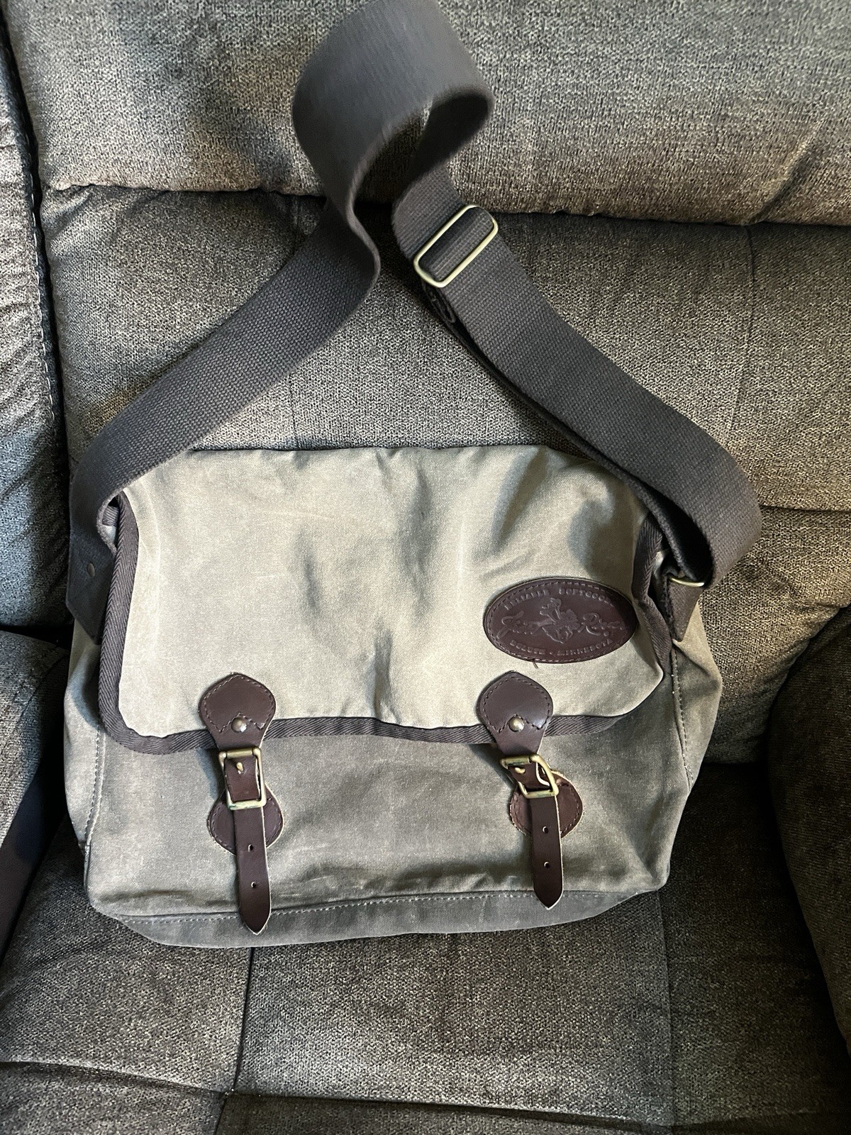 Vintage Frost River Waxed Canvas & Leather Duffle Bag – Made in USA 16 X12 Inch
