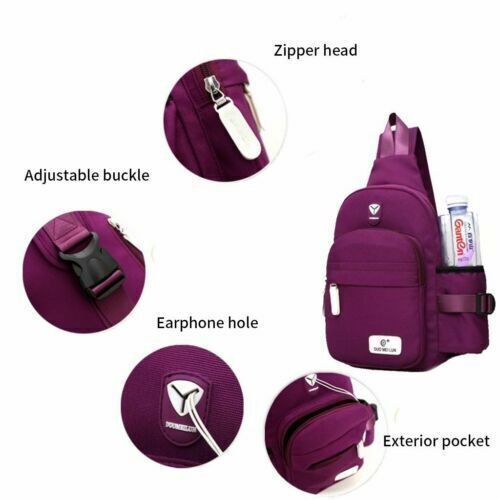 Men Women Nylon Crossbody Shoulder Cycle Sling bag Chest Daily Travel Backpack
