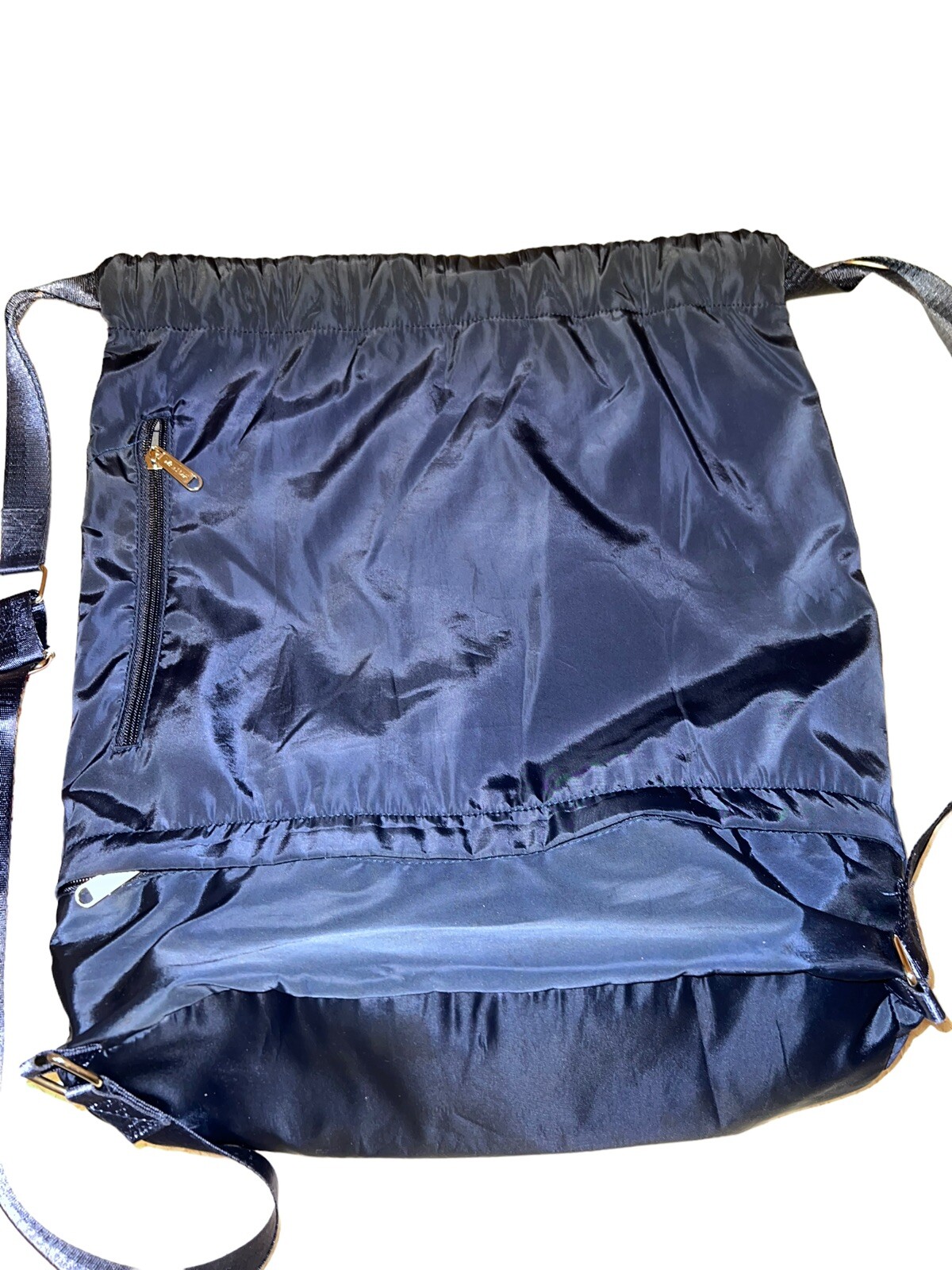 WANDF Drawstring Backpack with Shoe Pocket Gym Bag Water-Resistant String Sack