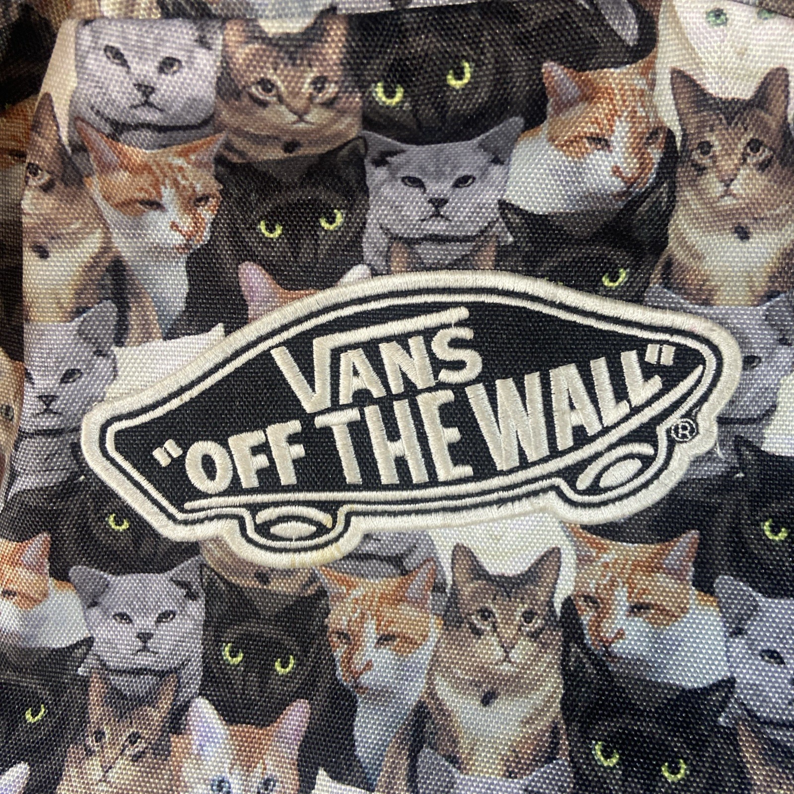 VANS Off the Wall Cat Backpack ASPCA All Over Cat Print Animal Lover Tabby Kitty