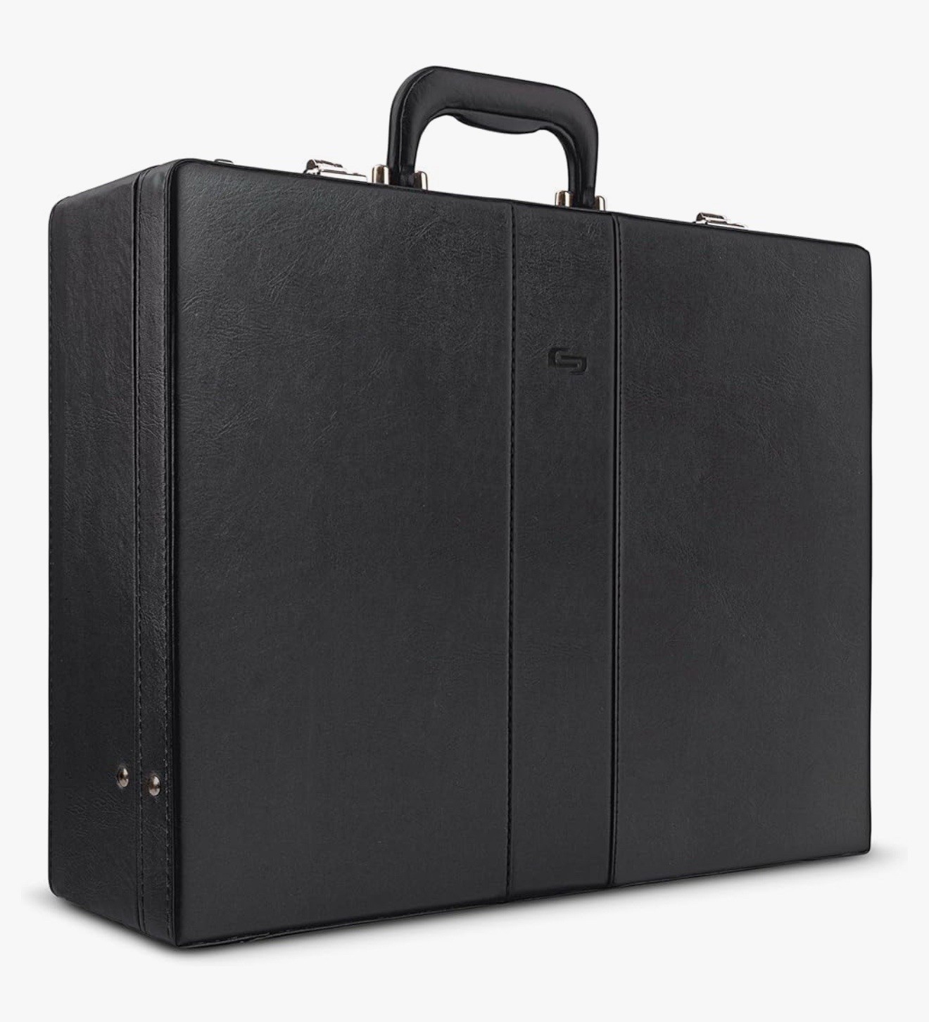 Solo Black Large Briefcase Organizer Push Lock Top Handle for Men