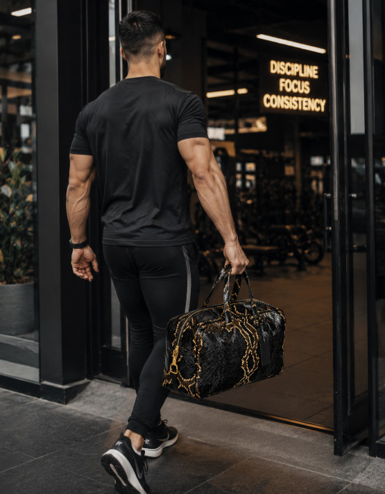 Imperfect Bally Black Python Snakeskin Leather Travel Duffle Weekender Bag $2930