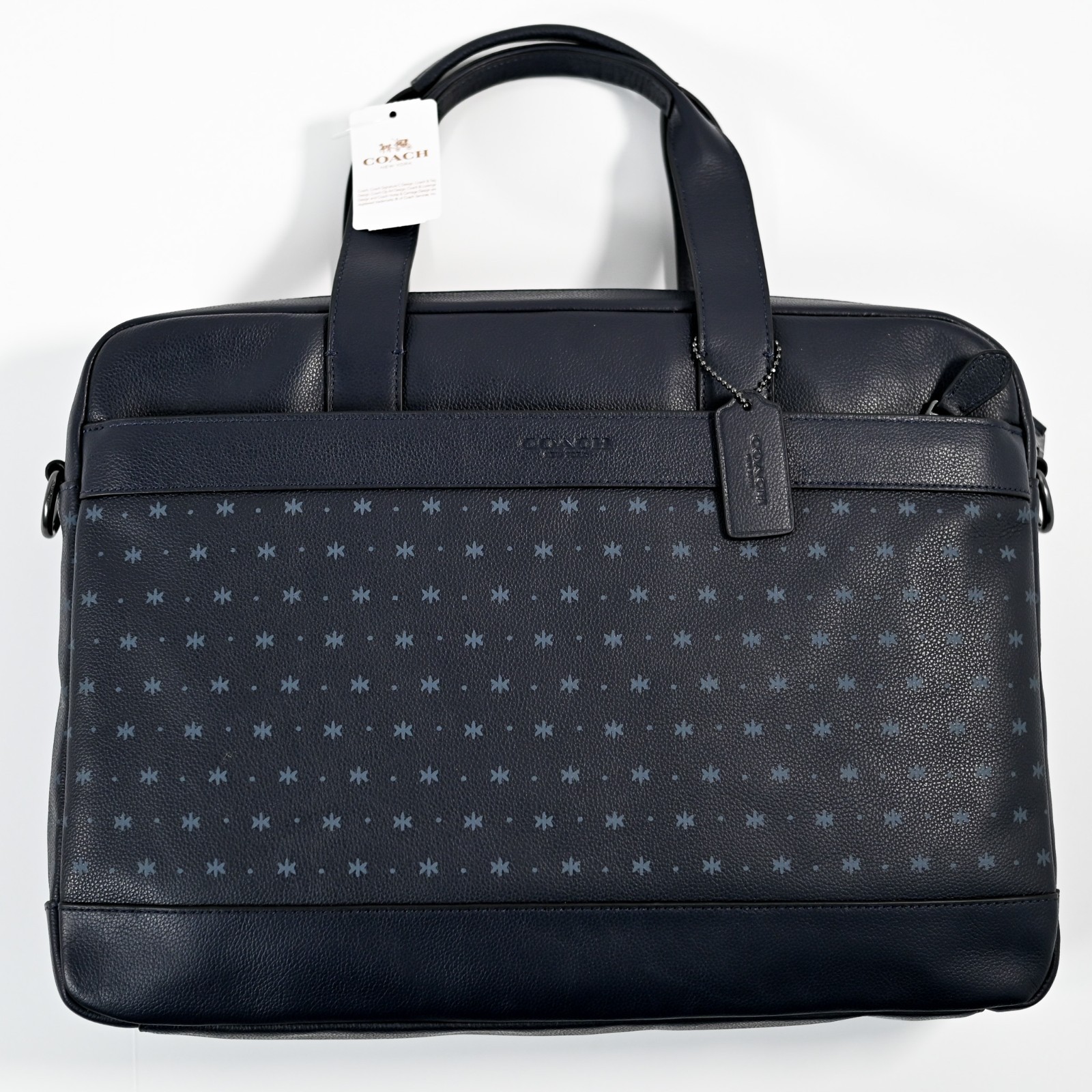 COACH Hamilton Leather Briefcase Bag Midnight Navy Blue Star Dot F59319 – NWT