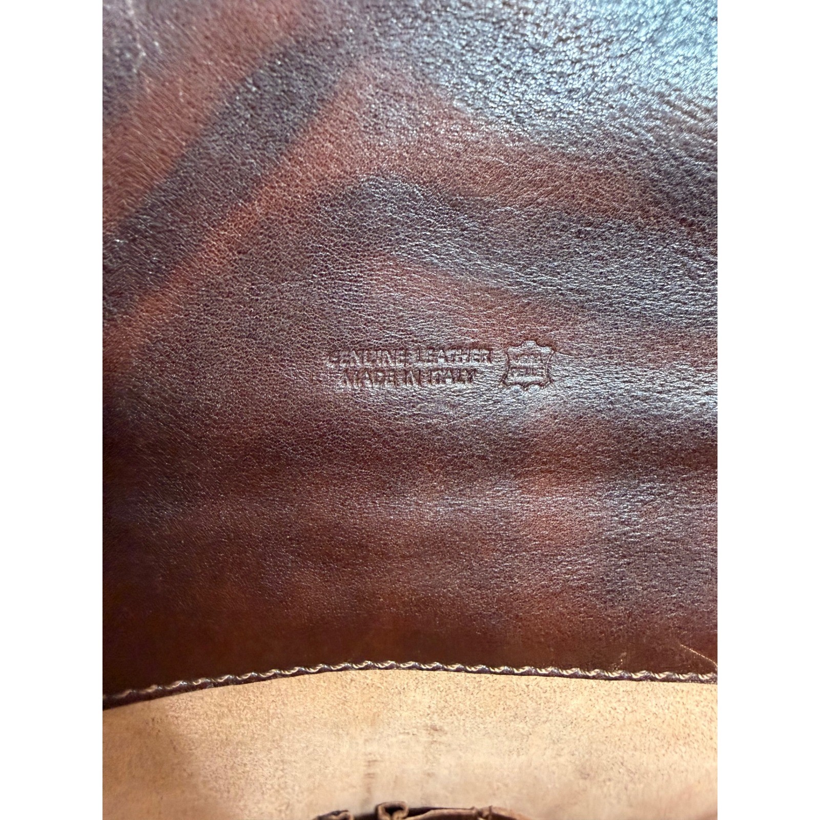 Vintage Dark Brown Pebble Leather Briefcase Messenger Bag w/Shoulder Strap ITALY