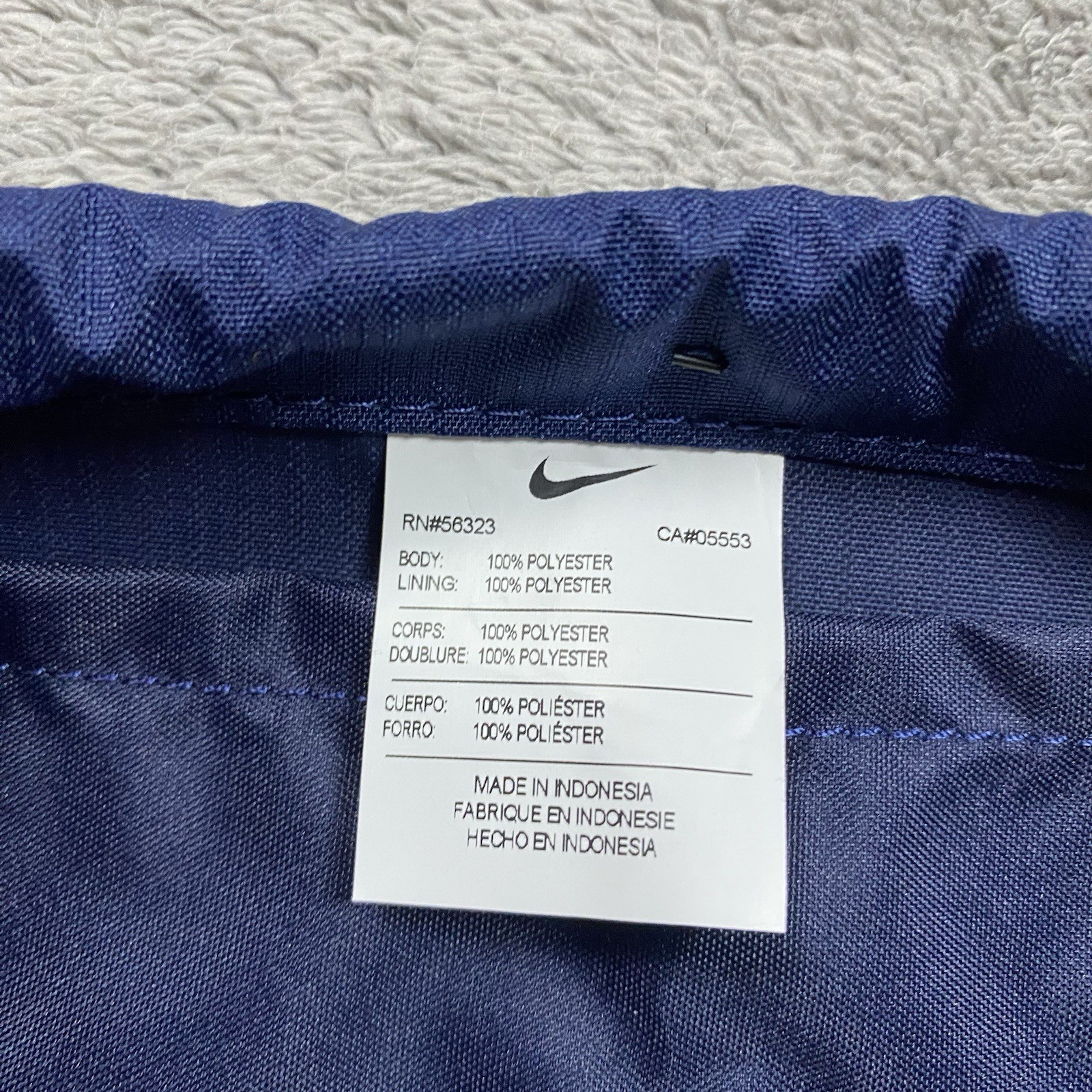 Nike BlinkRx Drawstring Bag Training Blue Navy