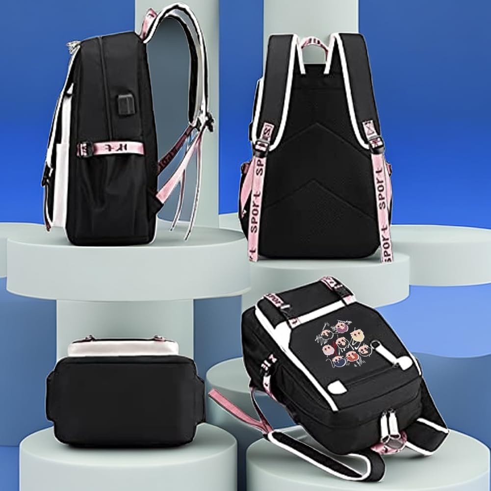 Stray Backpack Casual Daypack Laptop College Bag Unisex Black 32x15x45 cm