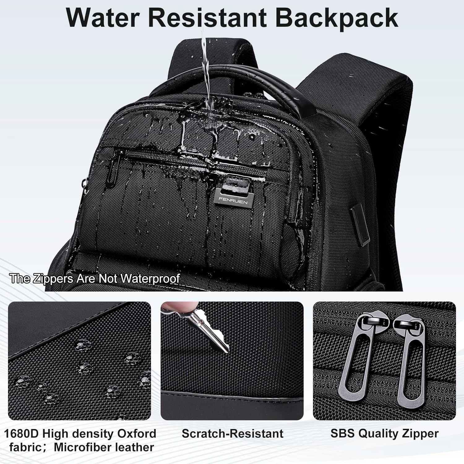 Versatile Large Business Travel Backpack with USB Port & Water-Resistant Design