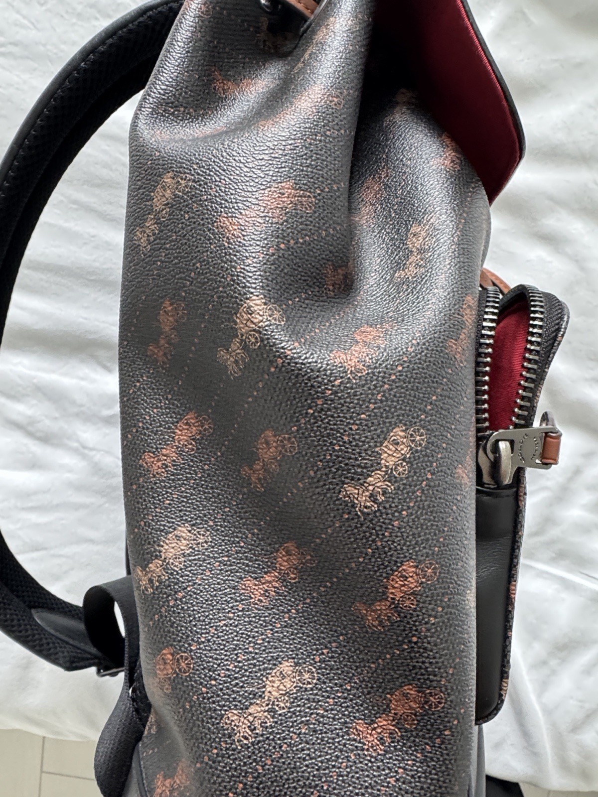 Coach Turner Backpack – Brown Horse & Carriage Dot Print (Excellent Condition)
