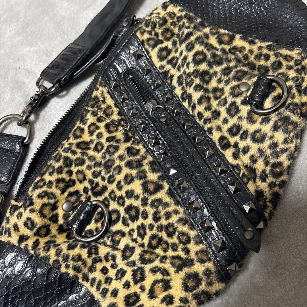 CavariA Python Leopard-Print Body Bag Y2K Grunge Rare