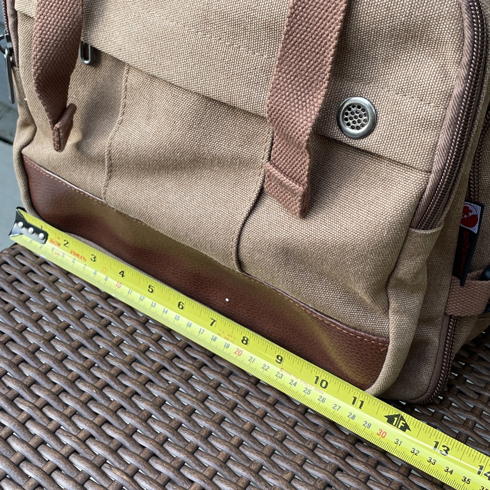Witzman Recreation Bag Travel Backpack Canvas Rucksack Convertible Brown