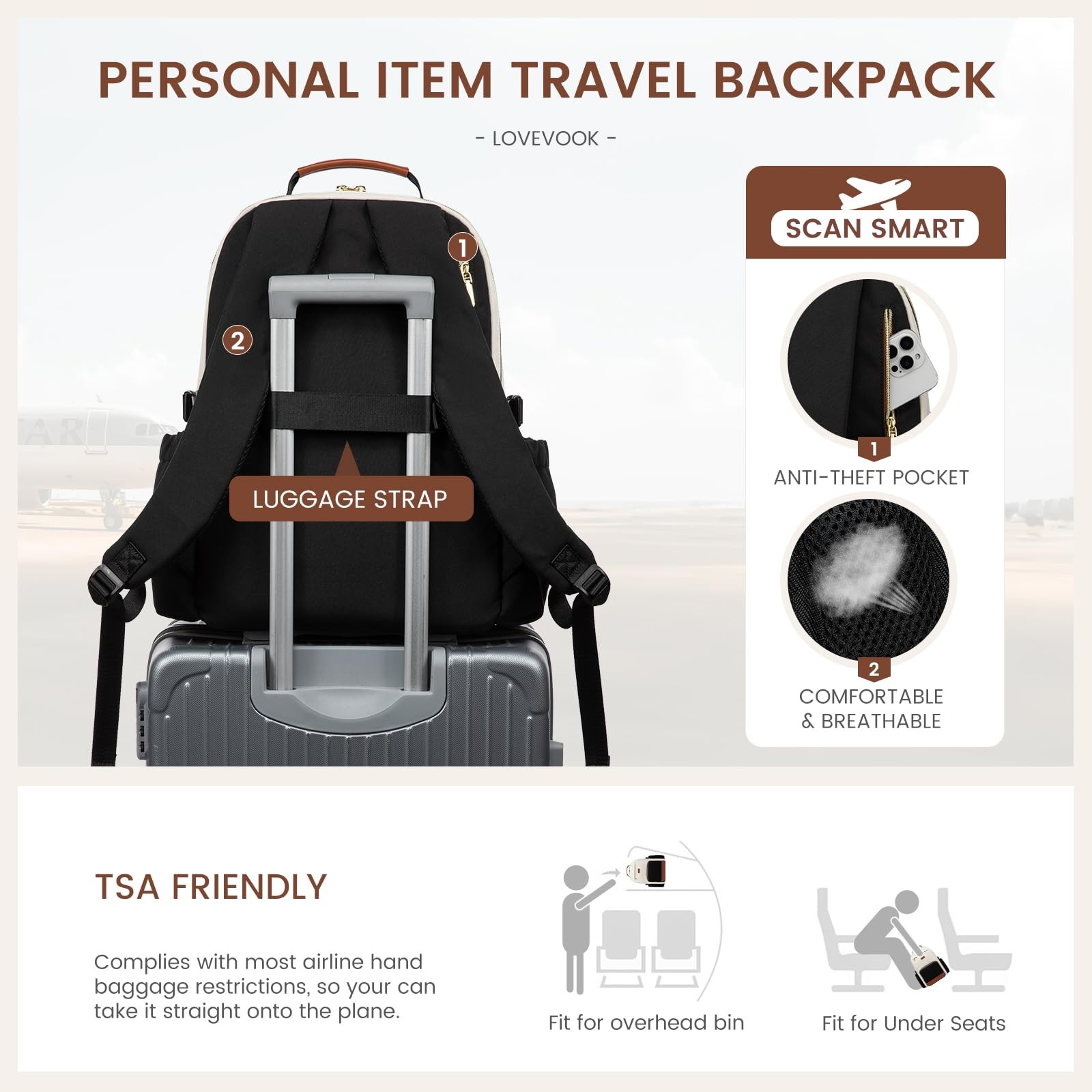 Women’s 15.6 Inch Laptop Backpack Waterproof Travel Nurse Bag Khaki