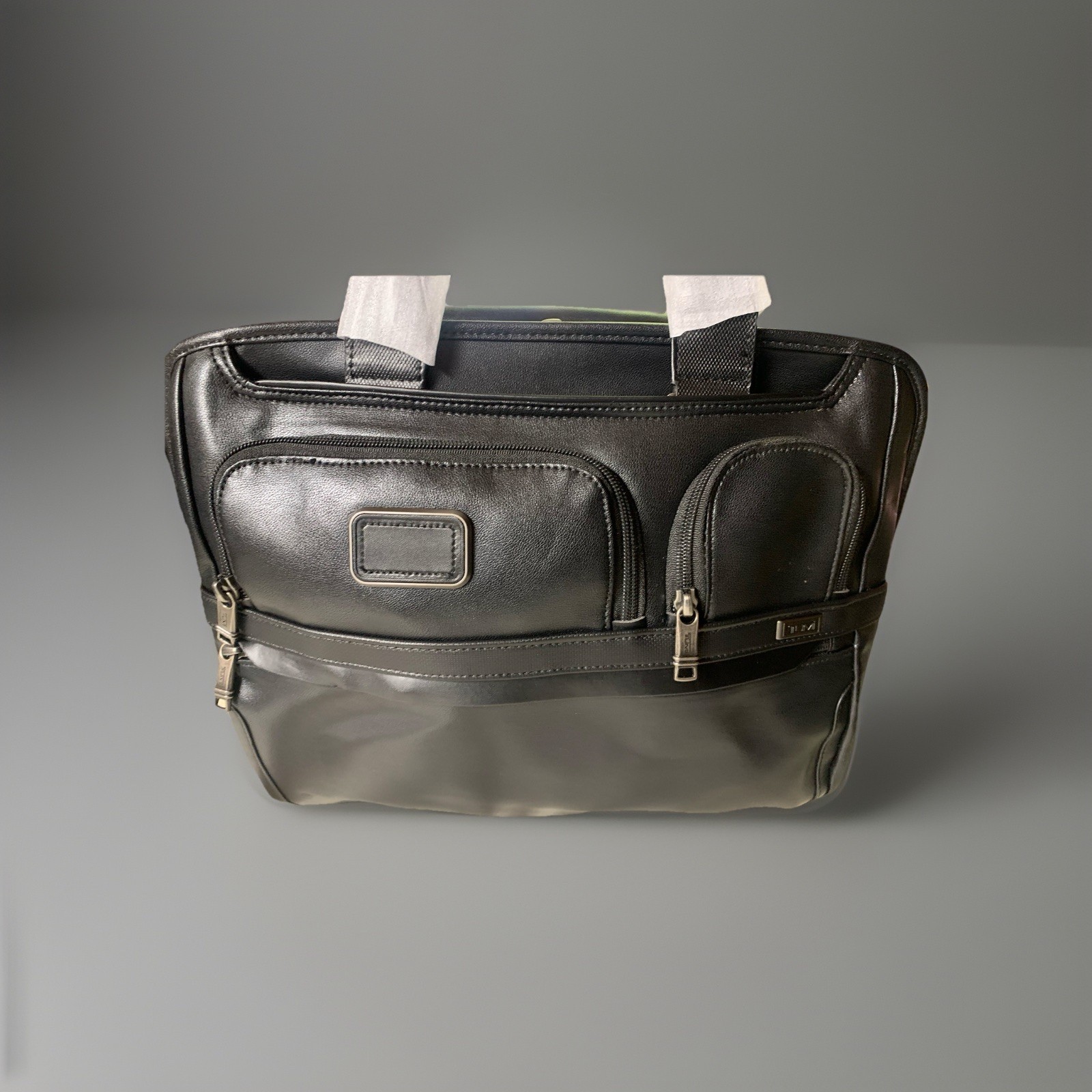 TUMI Alpha Expandable Organizer Laptop Leather Brief – Black $825