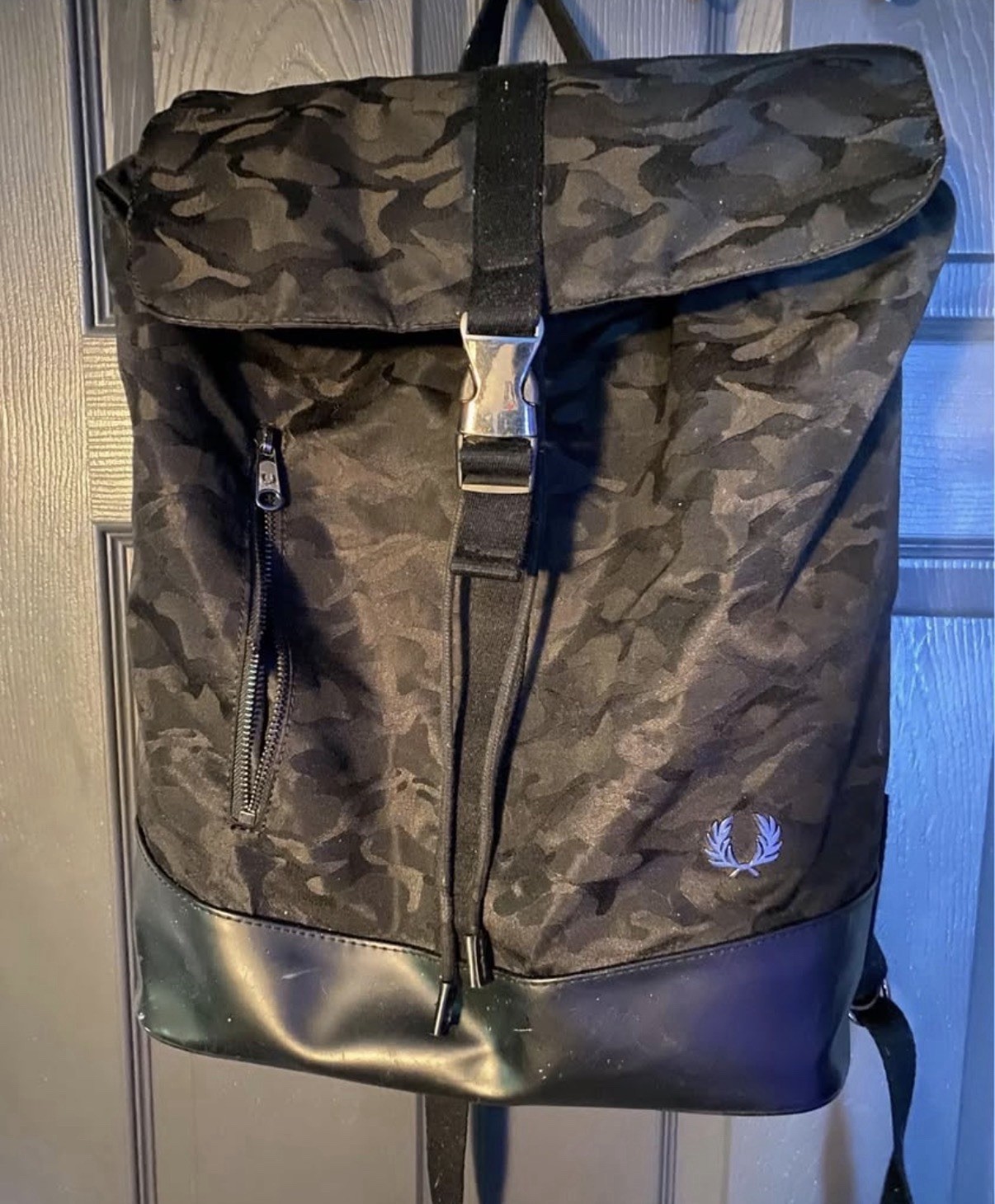 Fred Perry black camo backpack