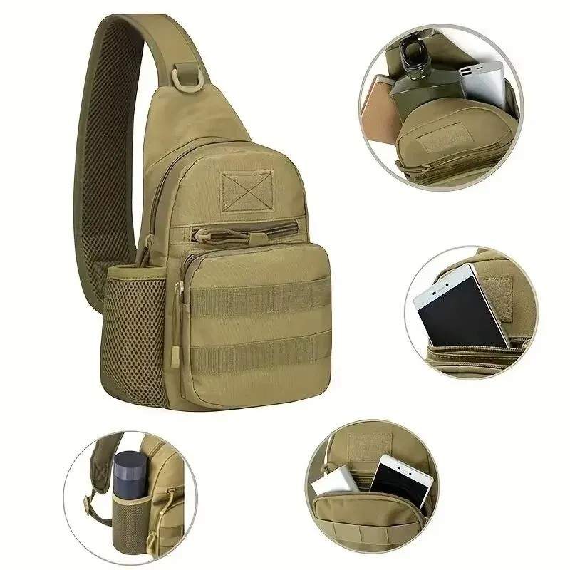 Men Outdoor Tactical Backpack Shoulder Sling Bag Chest Pack Sport Travel Hiking