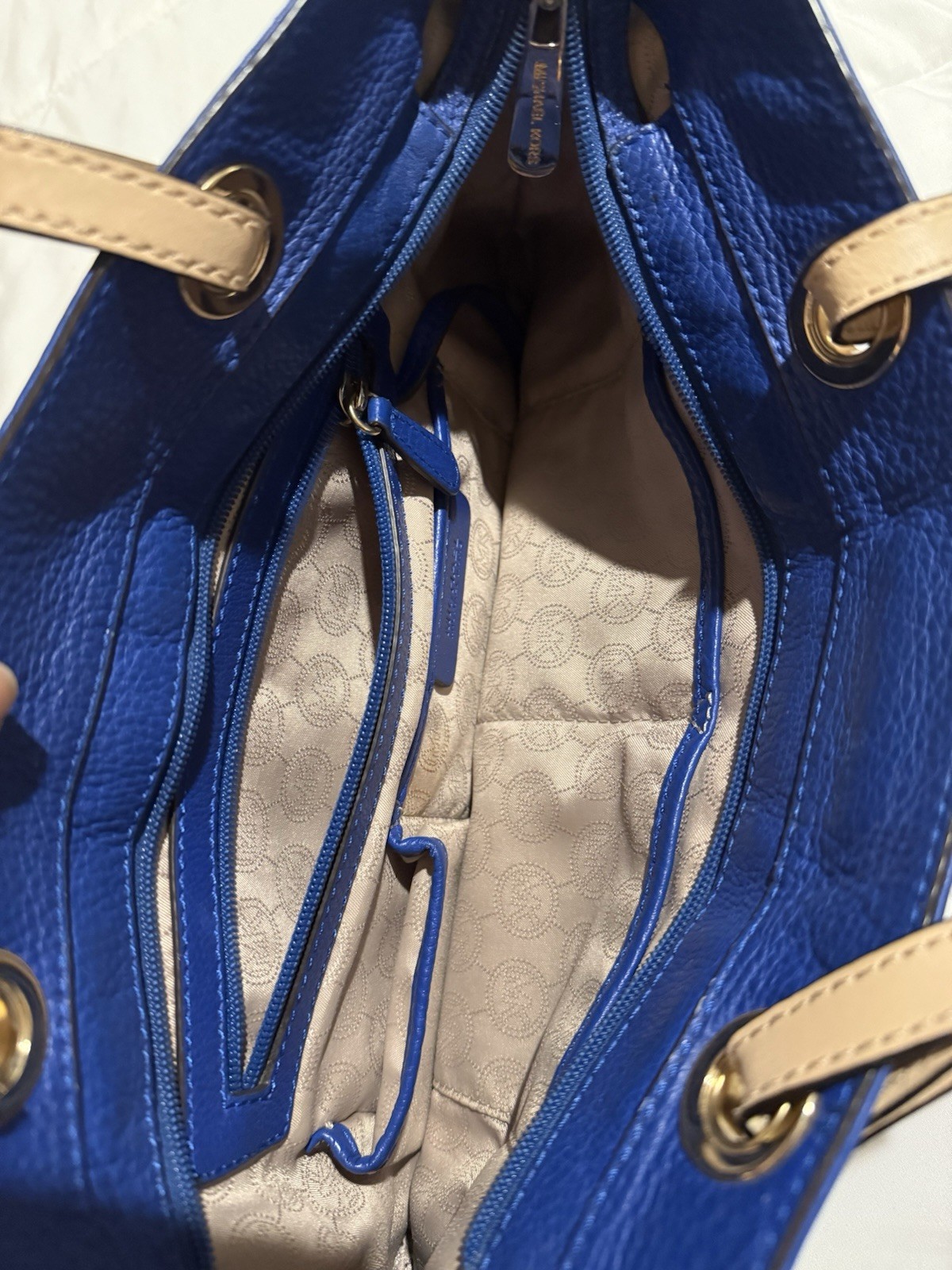 Michael Kors Voyager Royal Blue Saffiano Leather Shoulder Tote Bag