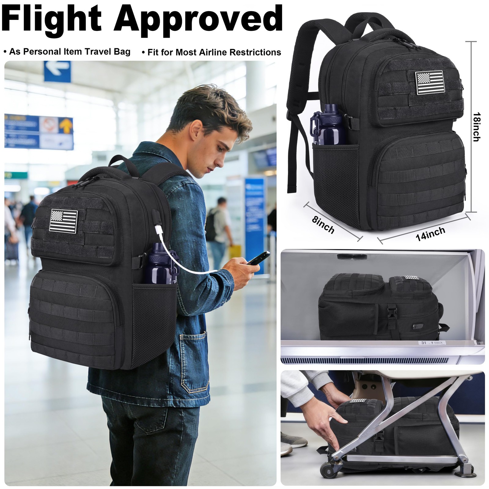 Laptop Backpack, 17 Inch Tactical Inspired Utility Large Laptop Backpacks for…