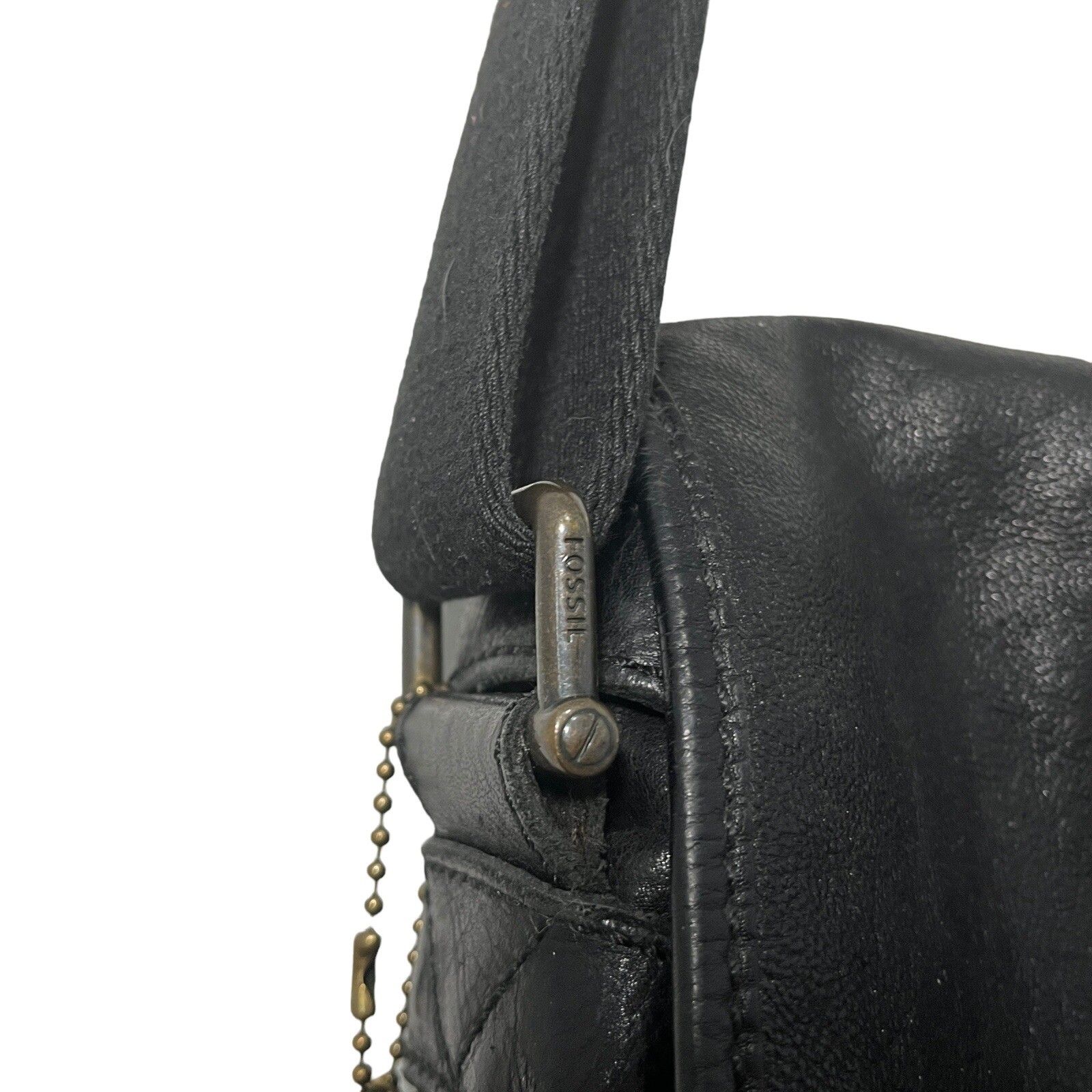 Fossil Messenger Bag Briefcase Attache Case Black Unisex ( Men’s) Estate Retro