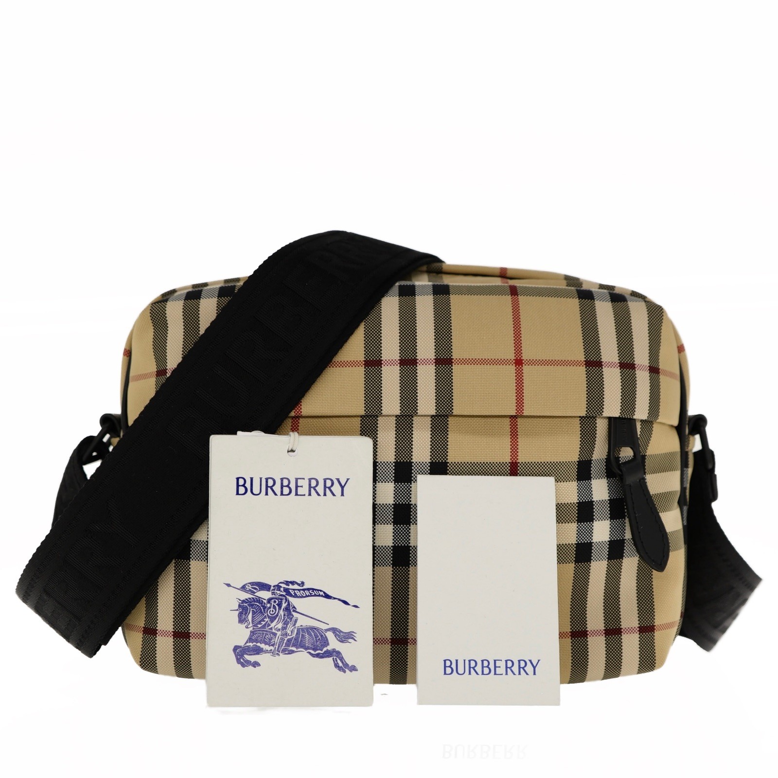 Burberry Paddy Camera Crossbody Messenger Bag Beige Check New