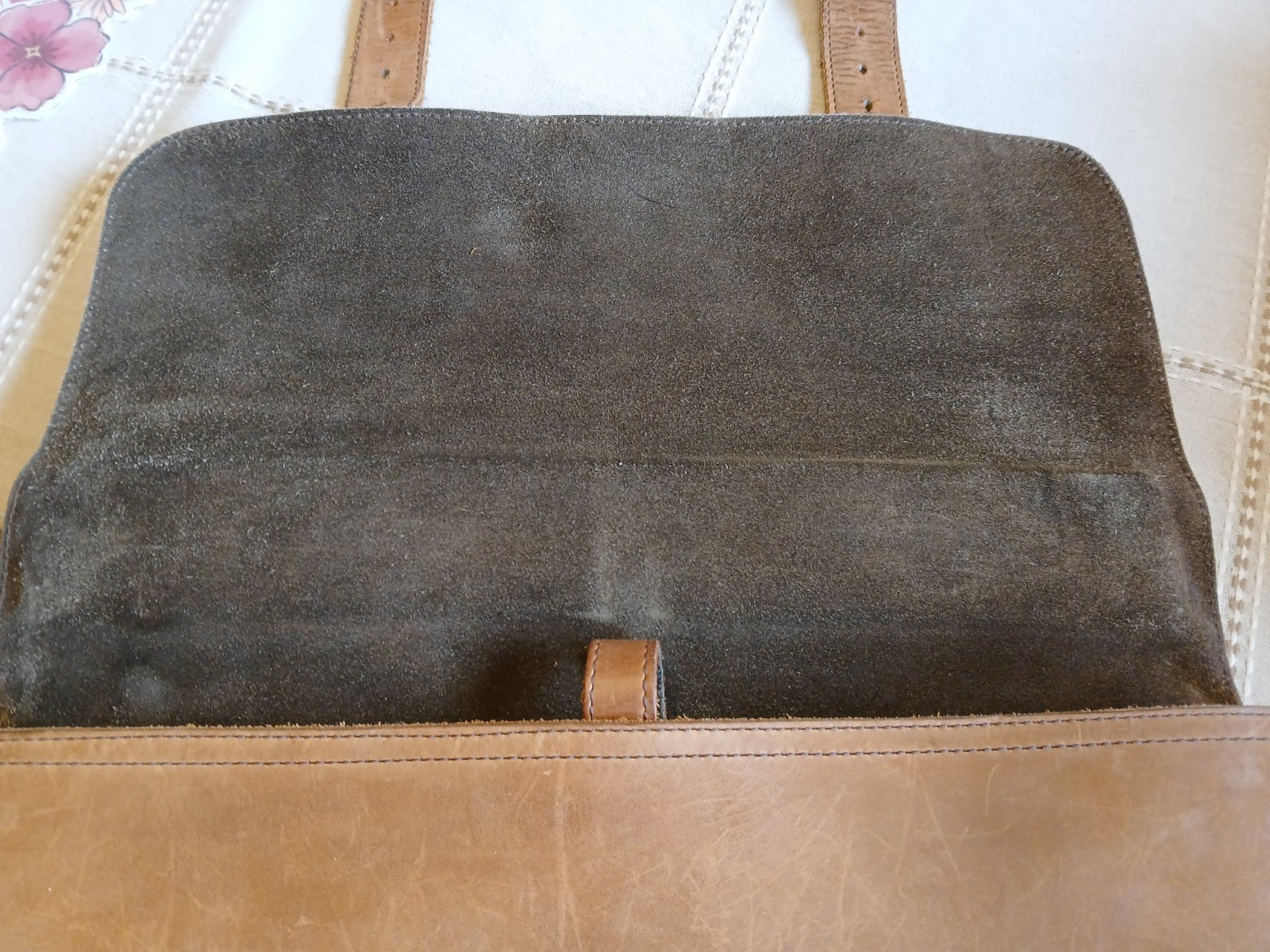MEN’S VINTAGE BUFFALO JACKSON TRADING Co LEATHER DOUBLE POCKET MESSENGER BAG