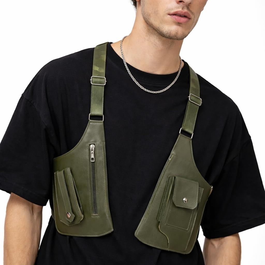 Anti-Theft Armpit Shoulder Bag for Men, Multi Pocket Crossbody EDC Bag