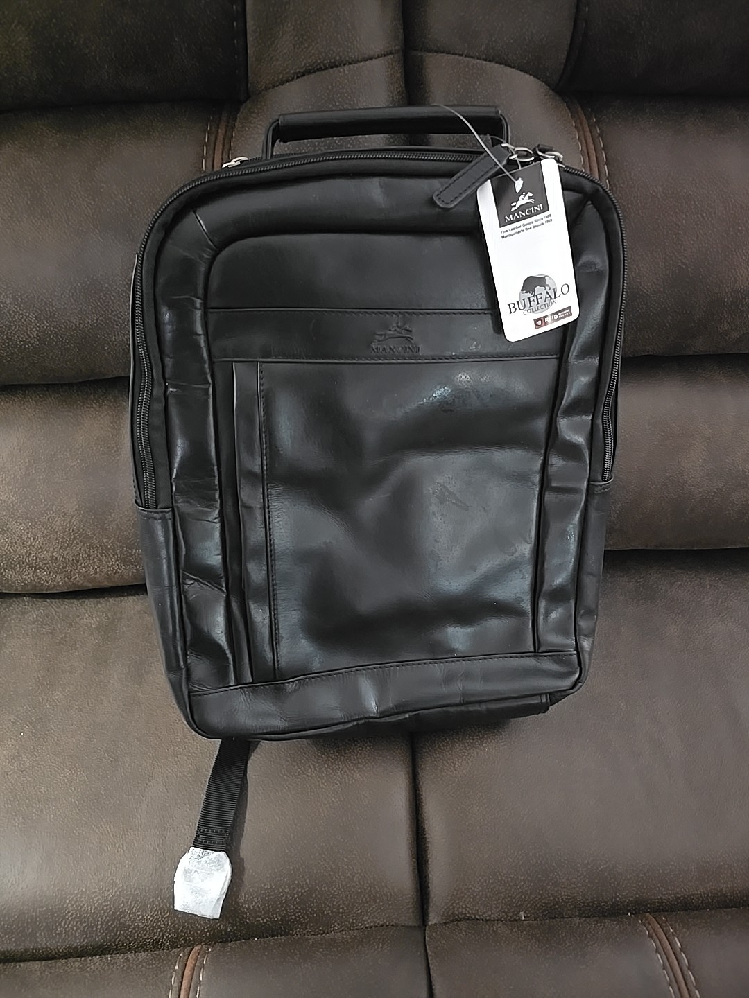 Mancini Buffalo Backpack with Dual Compartments for 15.6″ Laptop